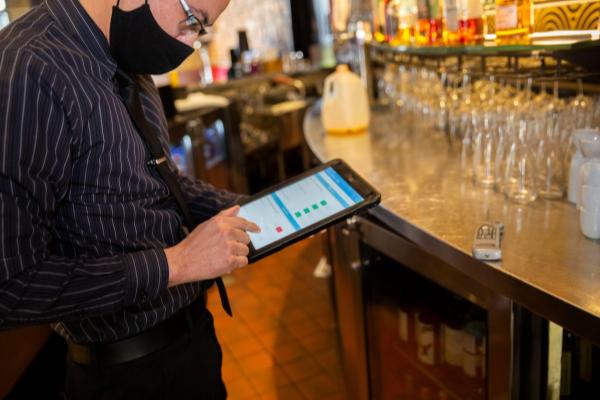 employee on a tablet