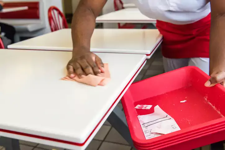 Cleaning the table