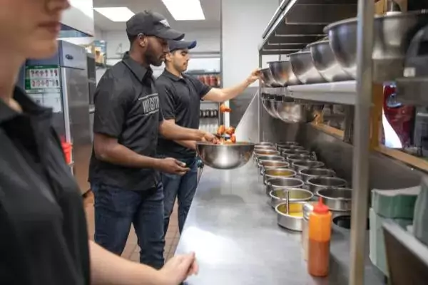 Wingstop employees during service