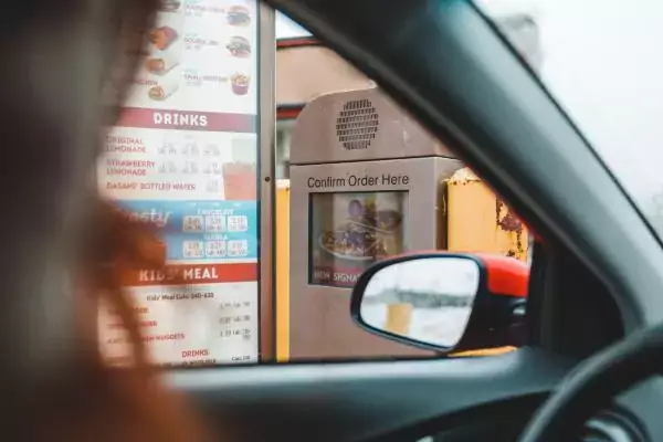 Customer at a drive-thru window